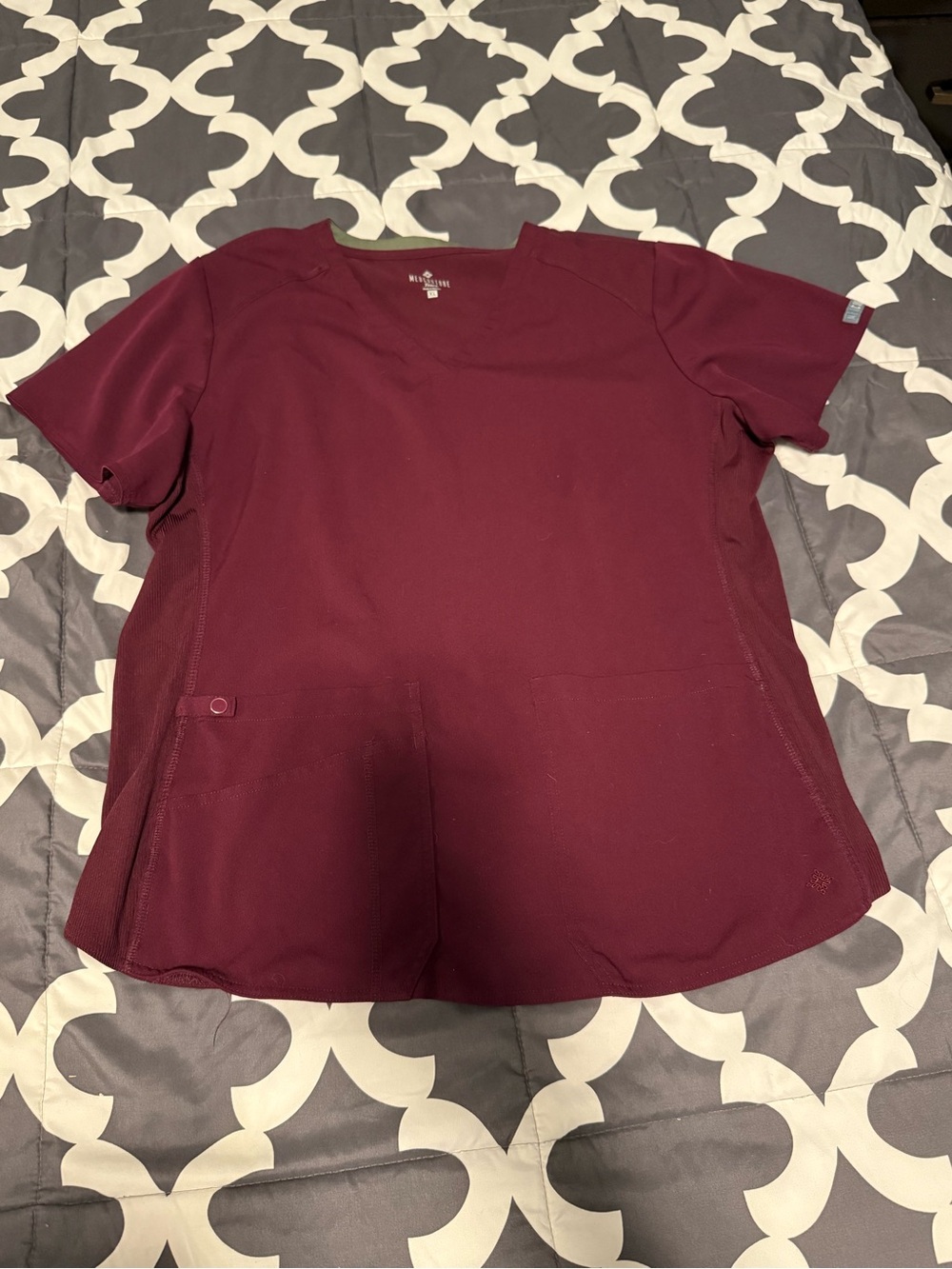 Women's V-Neck Scrubs set in Burgundy